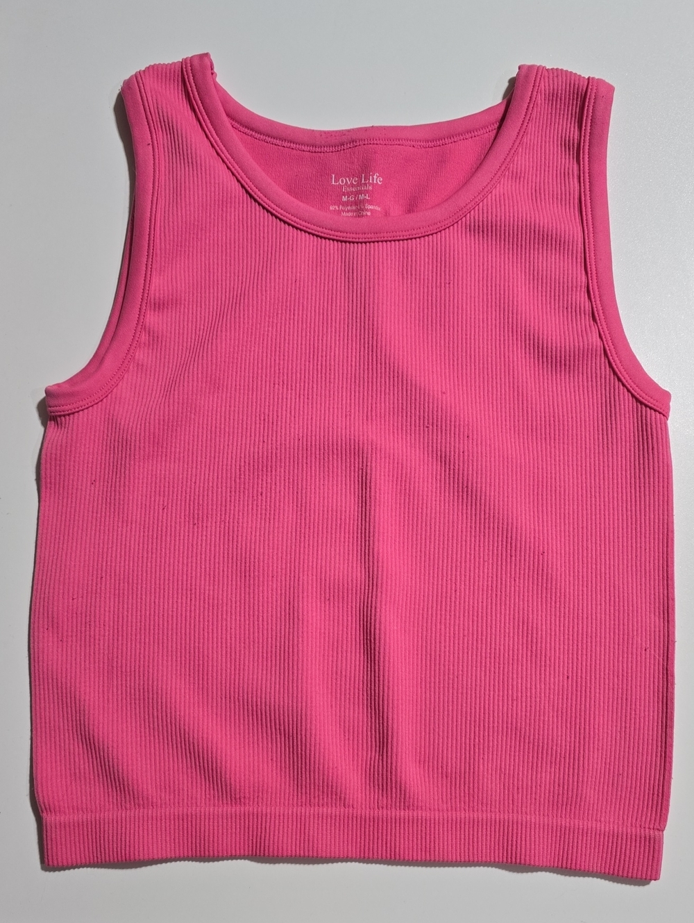 Bright Pink Ribbed Tank Top